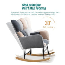MHJKHG Flannel Rocking Chair Reading Chair Garden Lounge Chair Armchair Camping Rocking Chair with Footstool, for Balcony Bedroom Living Room，C Withoutfootstool