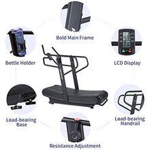RUNOW Curved Treadmill Non-Electric Commercial Home Running Machine Black