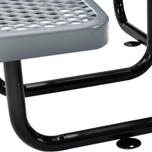 Global Industrial 46" Round Picnic Table, Expanded Metal, Gray