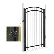 Fencer Wire Heavy Duty Arched Decorative Fence Gate, 6FT Height x 4FT Width Outdoor Fence Gate, Outdoor Anti-Rust Metal Steel Gate for Fencing Barrier, Garden Gate with Gate Lock