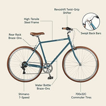 Retrospec Kinney 7-Speed City Bike High-Tensile Steel Commuter Bicycle Coastal Blue