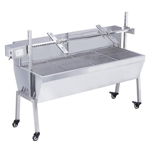 TT-YEL Stainless Steel Electric Barbecue Grill, Multi-Functional Whole Lamb Grill, with Windshield and Barbecue Fork, Can Be Used by 10-15 People, Large Capacity Barbecue Grill