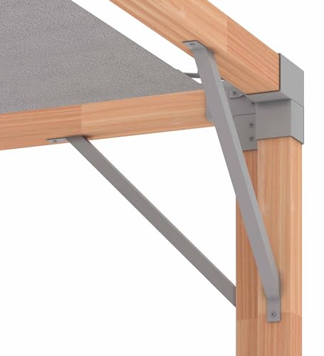 CedarCraft Bali 8x8' Cedar Pergola with Sunshade Canopy Natural