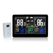OREKPOT Large Screen Weather Forecast Indoor Outdoor Clock Electronic Temperature Humidity Alarm Digital