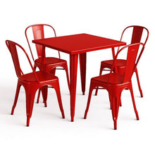 31" x 31" Metal Bistro Table Set – 5 Piece Indoor Outdoor Cafe Seating for Patio or Restaurant