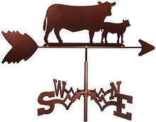 Metal Weathervane Large Cow and Calf Outdoor Roof Stainless Steel Weathervane Display Garden Yard Decoration Wind Direction Farm Scene Home Outdoor Craft Ornaments
