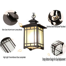 Modern Chandelier Glass Shade Outdoor Pendant Light, Waterproof Modern Farmhouse Hanging Lamp, Vintage Ceiling Suspension Droplight Lights Fixture Lantern Porch Kitchen Patio Garden Yard Entryway