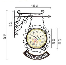 SBTXHJWCGLD Double Sided Wall Clock,Retro Wall Clock Outdoor Garden Wall Clock Outdoor Indoor Garden Wall Clock for Garden/Patio/Yard