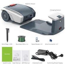 FresQa Fully Automatic Intelligent Lawn Mower, high-Efficiency Trimming Mobile Phone, Path Planning, Courtyard Garden Lawn Robot,Orange
