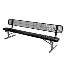 COATEDOUTDOORFURNITURE Bench, Black, Expanded, 8Ft, with Back, Portable
