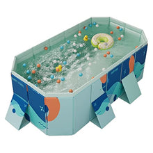 TQQEPOOL Summer Portable Kiddie Pool for Kids,Foldable Slip-Resistant Kiddie Pool for Kids Large,Pet Wading Pool for Indoor and Outdoor (Color : Dieff Blue, Size : 2.1m)