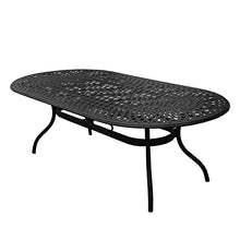 Oakland Living Modern Outdoor Mesh Lattice Aluminum 95-in Black Oval Dining Set