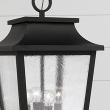 Capital Lighting 953344BK Chandler Transitional Antiqued Glass Outdoor Hanging Lantern, 4-Light 240 Total Watts, 21" H x 12" W, Black