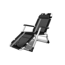 IIPOSAQQ Sun Loungers Daybed Chair Foldable Black Reclining Garden Sun Lounger Padded Zero Lounge Chair Wider Armrest Adjustable Recliner