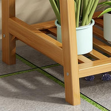 ZOCWJK Retro Ladder Shelf 3 Tier Flower Stand Wood Rustic Flowerpot Stand Freestanding Plant Shelf Wood Indoor Plant,