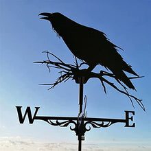 Weather Vane Crow Sculpture Weather Vane Wind Direction Indicator Metal Weather Vane Garden Decoration Bird Weather Vane Roof Gift Stainless Steel Material Anti-Ultraviolet 35 5