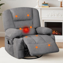 Garvee Oversized Recliner Chair,Extra Wide 360° Swivel Rocker Massage Heat