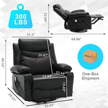 Electric Oversized Recliner Chair with Massage, Power Swivel Rocker Recliner for Living Room Home Theater, Comfort Glider Reclining Lounge Sofa for Adults