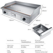 XQZMZSCP 29" Commercial Electric Griddle 4400W Electric Countertop Griddle Non-Stick Restaurant Teppanyaki Flat Top Grill Stainless Steel