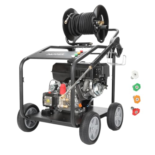 Dapper Supply 4350 PSI Cold Water Gas Pressure Washer, 5.0 GPM, 50 ft Hose, Electric Start, Water-Cooled Triplex Pump, 49-State Compliant