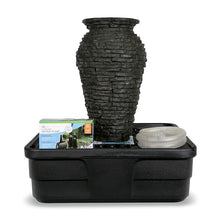 Aquascape 24 Inch Stacked Urn Kit Outdoor Fountain Slate Gray