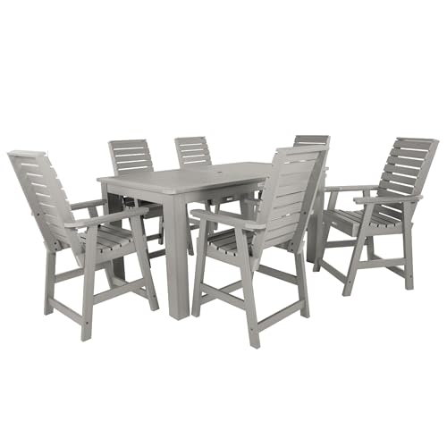 highwood Weatherly 7pc Rectangular Counter Height Dining Set 72" x 42", Harbor Gray