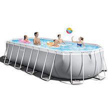 Intex Prism Frame Oval Swimming Pool Set Gray