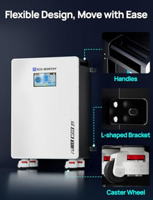 ECO-WORTHY Powermega 48V 314Ah UL1973 LiFePO4 Energy Storage System with Liber 10KP 10kW Hybrid Inverter, Active Balancing BMS, Battery Built-in Bluetooth&WiFi, Communication for Home Backup, Off-Grid
