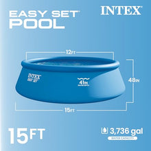INTEX Easy Set 15 ft x 48in Inflatable Ring Above Ground Pool Set w/Pump