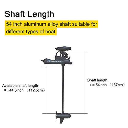 AQUOS 12V 55LBS Bow Mount Trolling Motor with Remote Control and Quick Release Bracket Black