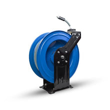 Blu Shield 3/8" x 100' Rubber Pressure Washer Hose Reel – Dual Arm Steel Frame, 4000 PSI Rated Hose, 6' Lead-in Hose, Auto-Retract System, Hot Water Up to 250°F – 1 Yr Warranty