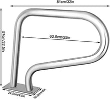 Pool Handrail Handle Grab Rails Swimming 32"x22.5" Pool Stair Rail, Stainless Steel Pool Railing for Inground Swimming Pool Entrance with Blue Grip Cover