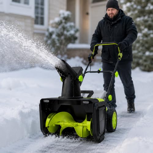 Cordless Snow Blower 40V, 3500W, 20-Inch for Heavy Wet Snow
