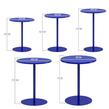 Failjierue Blue Round Bistro Table with Installation Kit - 36 Inch High Bar Counter Pedestal Dining Coffee Table for Pub, Club, Balcony & Outdoor | Easy Assembly(48x56cm)