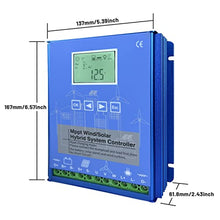 AISINILALAO 14000W MPPT Hybrid Solar Wind Charge Controller 12V/24V/48V Auto, Dual Input for Wind Turbine and Solar Panel, Smart Power Management System,220v