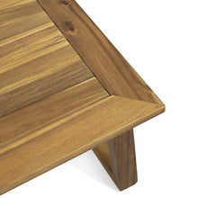 Great Deal Furniture Outdoor Acacia Wood 4 Seater Chat Set with Coffee Table, Finish and Beige
