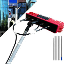 3-10 Metre Telescopic Extending Water Fed Upstairs-180°Rotatable Brush Head Telescopic Cleaning Brush Outdoor Window Glass Solar Panel,9M