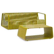 JOSOGO Courtyard Balcony Sofa, Park Aluminum Table and Chair Combination Coffee Table, Outdoor Terrace Leisure Chair(A6)