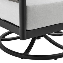 Afuera Living Modern Aluminum Outdoor Swivel Rocking Chair Black