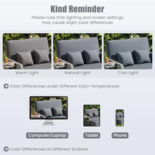 LDAILY Moccha Outdoor Daybed, Wicker Loveseat Sofa Set with 4-Postion Adjustable Backrest, Storage Ottoman, Cushions, Rattan Double Bed Lounger, Patio Furniture Set (Mixed Gray+Gray)