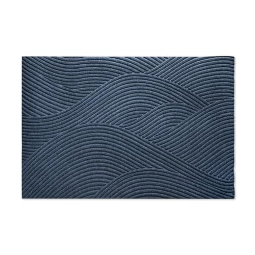 HEYMAT Sjø Premium Scandinavian Indoor & Outdoor Doormat – Designer Entry Mat with Superior Dirt & Moisture Control – Non-Slip – Blue, 3' x 4'