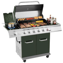 Grills House GA6402L 6-Burner BBQ Liquid Propane Gas Grill in Olive Green