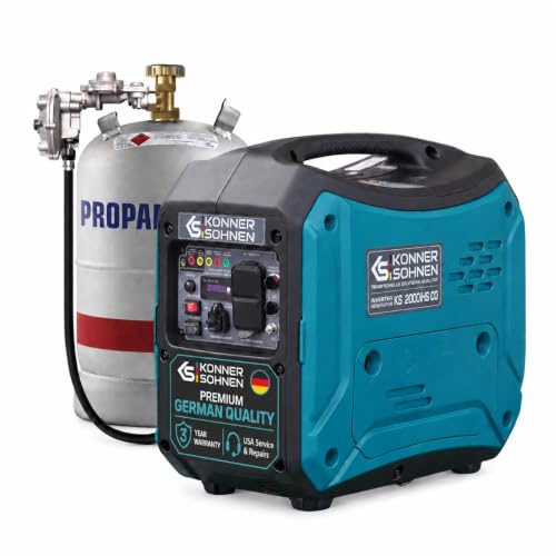 Konner & Sohnen KS 2000iHS CO Dual Fuel Inverter Generator, 2000W, LPG/Gas