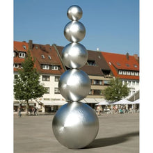 YDJIANCAI 1 Piece Silver Brushed Stainless Steel Gazing Ball – Hollow Sphere for Outdoor Yard, Patio, and Home Garden Decoration(Size:22.44in/57cm)