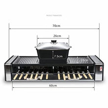 YYDS Hot Pot Multifunctional Electric Oven Household Skewers Machine Smokeless Barbecue Grill Grill Shabu Hot Pot Electric Grill (Color : Black)