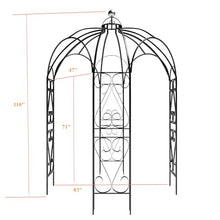 GENUINQ Large 9 FT High Baroque Metal Iron Gazebo Arbor Frame Plant Trellis