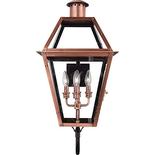 Bailey Street Home 4 Light Wall Lantern Aged Copper Finish with Clear Glass Copper