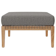 Modway Clearwater Outdoor Patio Teak Wood 4-Piece Sectional Sofa in Gray Graphite