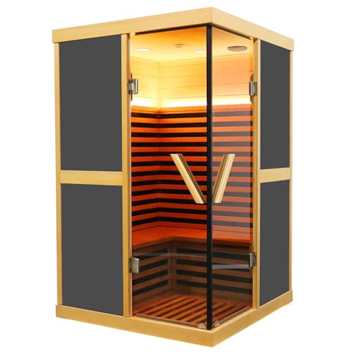 Daleyzay 2 Person Low EMF Infrared Hemlock Sauna Natural