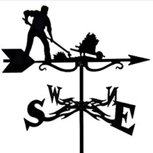 Architectural Style Wrought Iron Roof Weather Vane Garden Decoration Weathervane Wind Direction Indicator Kit Outdoor Yard Lawn Metal Bracket Wind Vane (Style 3) (Style 4)
